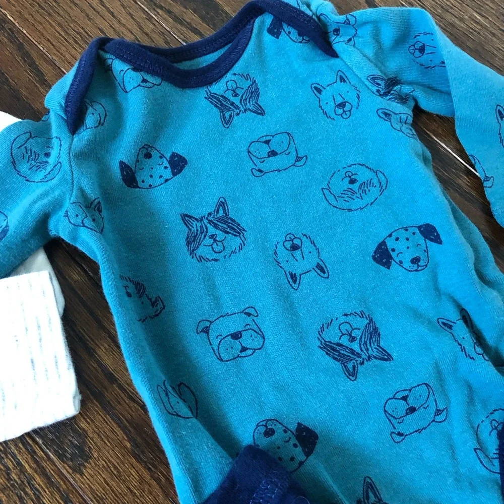 *Bundle x4* Carter’s Boys 3M Blue/Gray/White Dogs “My Best Friend Has Paws” Set - Picture 4 of 12